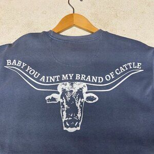 Brand of Cattle Comfort Colors Crewneck Sweatshirt In Blue Jean